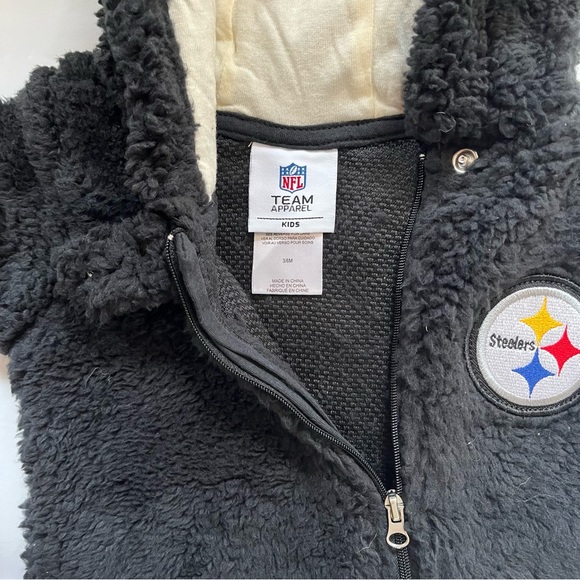 NWT Kids Steelers NFL Fleece Hooded Onesie - Picture 7 of 14